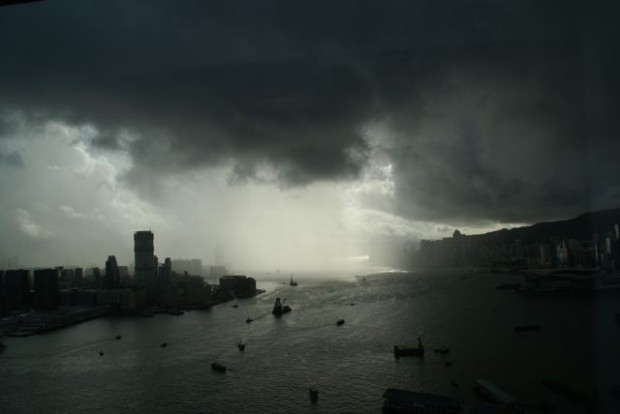 Storm over Hong Kong harbour